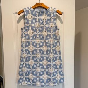 Commense Blue and Cream Floral Mini Dress